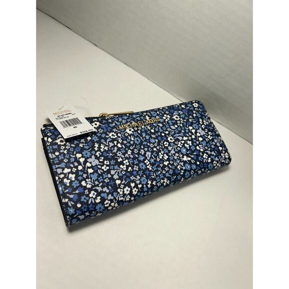 Michael Kors Jet Set Travel Women Wallet Navy Lg Three Qtr Zip Item 35H7GTVE9R - Picture 1 of 16